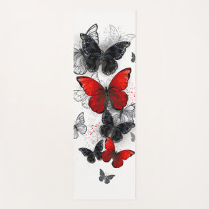 Flying Black and Red Morpho Butterfliegen Yogamatte