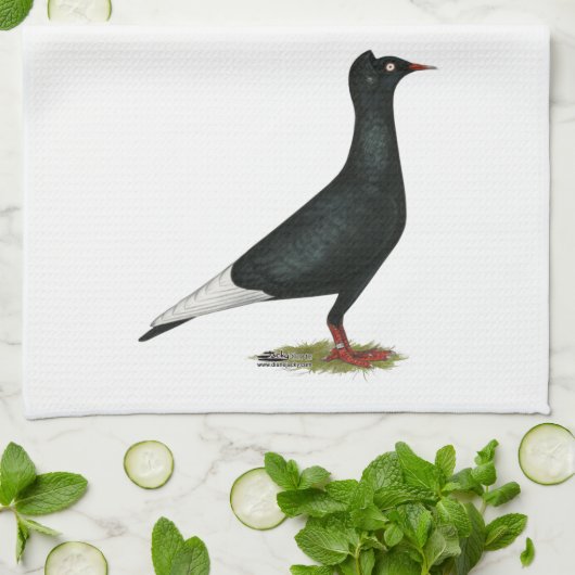 Flying Black Cap-Taube Küchentuch (Gefaltet)