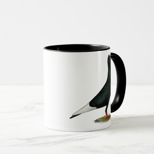 Flying Black Cap-Taube Tasse (VorderseiteRechts)