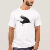 FLYING BLACK CROW Wildlife Art T - Shirt (Vorderseite)