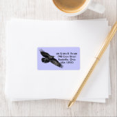 Flying Black Raven Bird-Lover Labels Adressaufkleber (Insitu)
