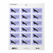 Flying Black Raven Bird-Lover Labels Adressaufkleber (Vorne)
