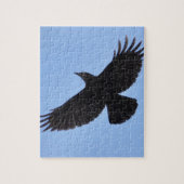 Flying Black Raven Corvid Crow-Lover Foto Design Puzzle (Vertikal)