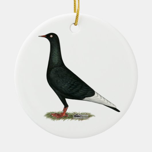 Flying Black Taube Keramikornament (Vorne)