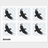 Flying Black-Vulture Quadratischer Aufkleber (Blatt)