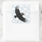 Flying Black-Vulture Quadratischer Aufkleber (Tasche)
