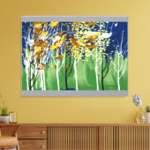 Flying-Blätter Leinwanddruck (Insitu (Wohnzimmer))