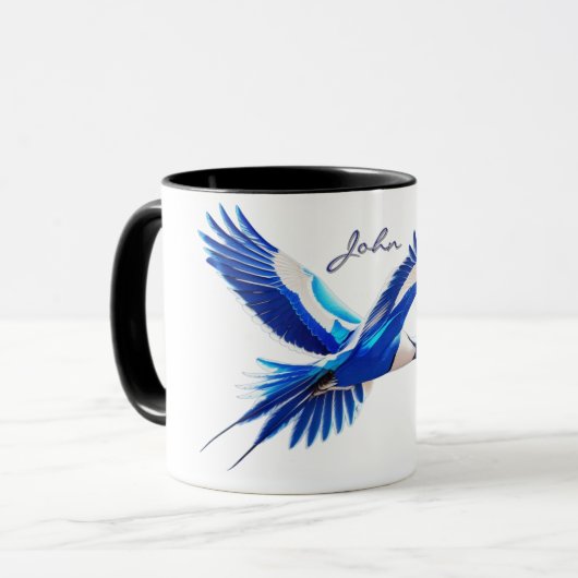 Flying Blue Bird Tasse (Vorderseite Links)