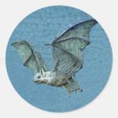 Flying Blue Fledermaus-Relief-Aufkleber Runder Aufkleber (Vorderseite)