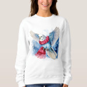 Flying Blue Parakeet im Winter Scarf Sweatshirt (Vorderseite)