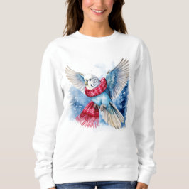 Flying Blue Parakeet im Winter Scarf Sweatshirt