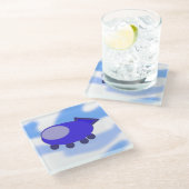 Flying Blue-Raumschiff Glasuntersetzer (Schrägansicht)