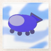 Flying Blue-Raumschiff Glasuntersetzer (Vorderseite)