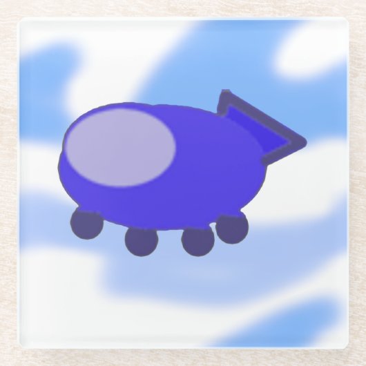 Flying Blue-Raumschiff Glasuntersetzer (Vorderseite)
