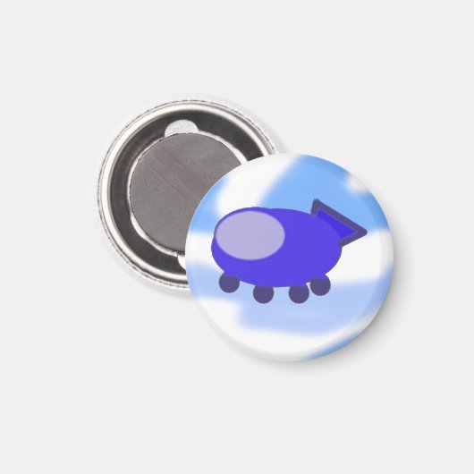 Flying Blue-Raumschiff Magnet (Vorderseite/Rückseite)