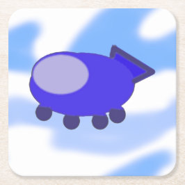 Flying Blue-Raumschiff Rechteckiger Pappuntersetzer