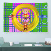 Flying Blue Red Flugzeug Bowtie Teddy Banner (Messe)