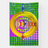Flying Blue Red Flugzeug Bowtie Teddy Banner (Vertikal)