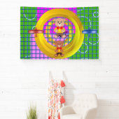 Flying Blue Red Flugzeug Bowtie Teddy Banner (InSitu)