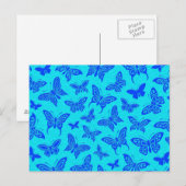 Flying Blue-Schmetterlinge-Muster Postkarte (Vorne/Hinten)