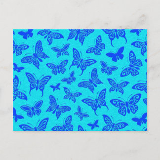 Flying Blue-Schmetterlinge-Muster Postkarte
