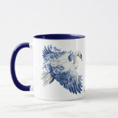 Flying Blue Schwan Florales Monogramm Tasse (Links)