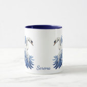 Flying Blue Schwan Florales Monogramm Tasse (Zentrum)