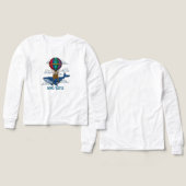 Flying Blue Whale with Hot Air Balloon (Design Vorderseite & Rückseite)