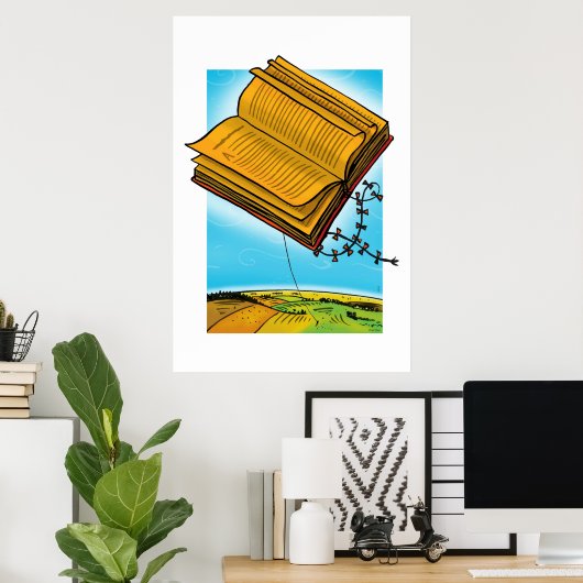 Flying Book Kite Poster (Heimbüro)