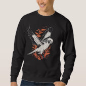 Flying Budgie Parakeet Sweatshirt (Vorderseite)