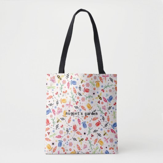 Flying Bugs n' Blossoms All-Over Tote Bag Tasche (Vorderseite)