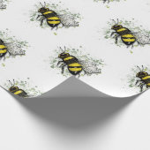 Flying Bumble BEE, Freehand Digital Drawing Insect Geschenkpapier (Ecke)