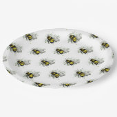 Flying Bumble BEE, Freehand Digital Drawing Insect Pappteller (Schrägansicht)