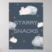 Flying Bunny Baby Dusche Starry Snacks Schild (Vorne)