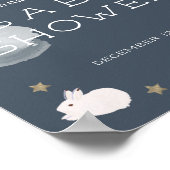 Flying Bunny Stars Clouds Baby Dusche Begrüßungsze Poster (Ecke)
