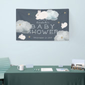Flying Bunny Stars Wolken Baby Shower Banner (Messeveranstaltung)