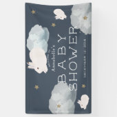 Flying Bunny Stars Wolken Baby Shower Banner (Vertikal)
