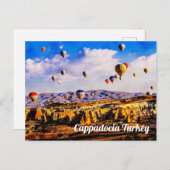 Flying bunt Luftballons. Kappadokien, Türkei. Postkarte (Vorne/Hinten)