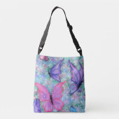 Flying Butterflies Crossbody Bag Tragetaschen Mit Langen Trägern (Rückseite)