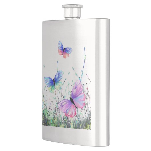 Flying Butterflies Flask Flachmann (Links)