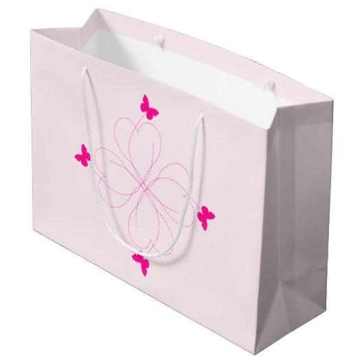 Flying Butterflies-Geschenktasche Große Geschenktüte (Rückseite Schrägansicht)