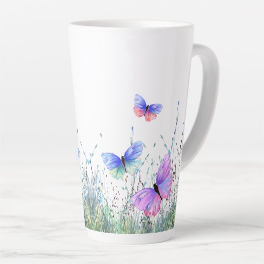 Flying Butterflies Latte-Tasse Milchtasse (Rechte Ecke)