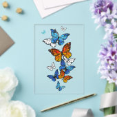 Flying Butterflies Morpho und Monarch Acryleinladungen (In Situ (Hochzeit))
