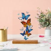 Flying Butterflies Morpho und Monarch Acrylschild (Hochzeit)