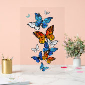 Flying Butterflies Morpho und Monarch Acrylschild (Hochzeit)