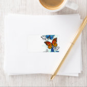 Flying Butterflies Morpho und Monarch Adressaufkleber (Insitu)