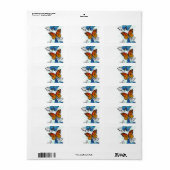 Flying Butterflies Morpho und Monarch Adressaufkleber (Vorne)