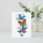 Flying Butterflies Morpho und Monarch Ankündigung (Stehend Vorderseite)