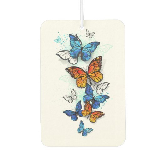 Flying Butterflies Morpho und Monarch Autolufterfrischer (Vorderseite)