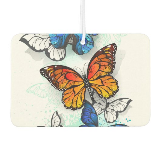 Flying Butterflies Morpho und Monarch Autolufterfrischer (Vorderseite)